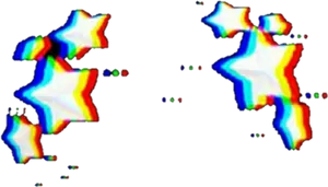 Abstract Rainbow Stars Art PNG Image