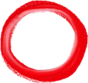 Abstract Red Brush Stroke Circle PNG Image