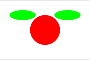 Abstract Red Circle Green Ellipses PNG Image