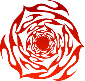 Abstract Red Flame Circle Design PNG Image