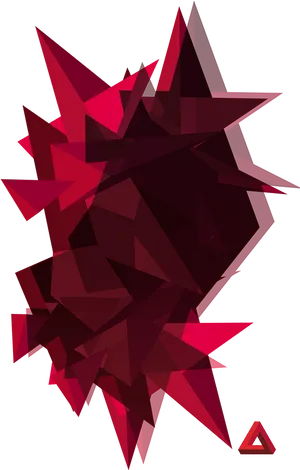 Abstract Red Geometric Explosion PNG Image