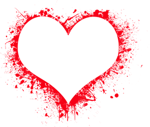 Abstract Red Heart Splatter PNG Image