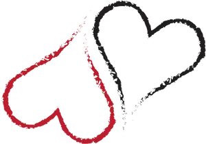 Abstract Redand Black Heart Art PNG Image