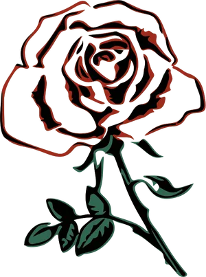 Abstract Rose Line Art PNG Image