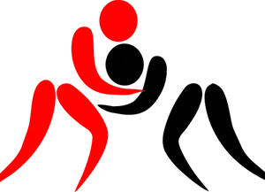 Abstract Runner Icon Redand Black