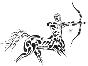 Abstract Sagittarius Archer Illustration PNG Image