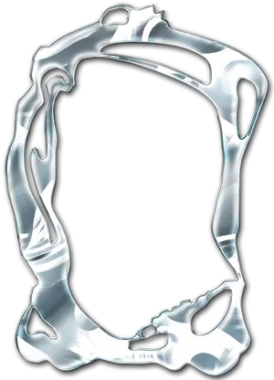 Abstract Silver Frame Design PNG Image