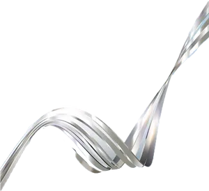 Abstract Silver Ribbonson Black PNG
