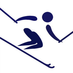 Abstract Skier Silhouette PNG Image