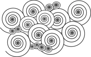 Abstract Spiral Clusters Blackand White PNG Image