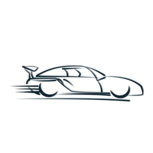 Abstract Sports Car Silhouette PNG Image