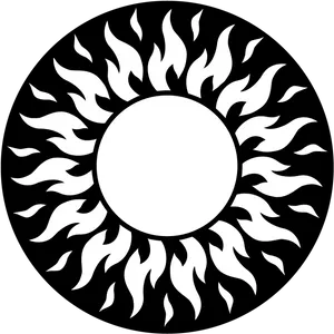 Abstract Sun Flame Design PNG Image