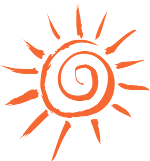 Abstract Sun Symbol Orangeon Black PNG Image