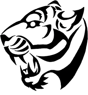 Abstract Tiger Design Graphic PNG Image