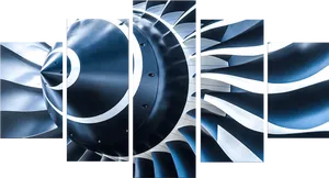 Abstract Turbofan Engine Panel Art PNG Image