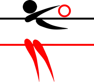 Abstract Volleyball Spike Redand Black PNG Image