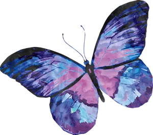 Abstract Watercolor Purple Butterfly PNG Image