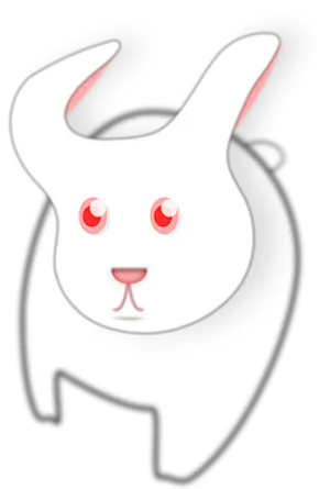 Abstract White Rabbit Illustration PNG Image