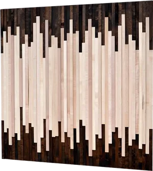 Abstract Wooden Cityscape Wall Art PNG Image