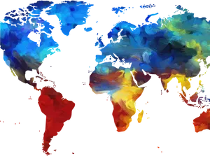 Abstract World Map Artwork PNG Image