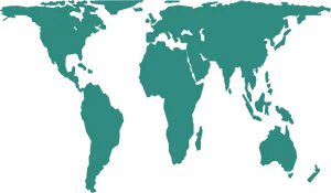 Abstract World Map Silhouette PNG Image