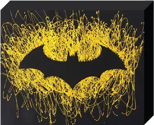 Abstract Yellow Batman Logo Art PNG Image