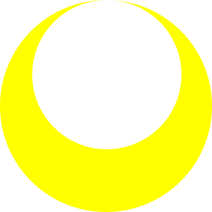 Abstract Yellow Crescent Moon PNG Image