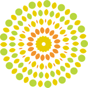 Abstract Yellow Orange Mandala Art PNG