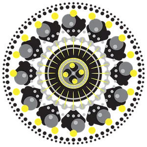 Abstract Yin Yang Mandala Art PNG Image