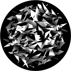 Abstract3 D Blackand White Shards PNG Image