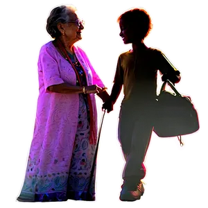 Abuela And Grandchild Silhouette Png 80 PNG Image