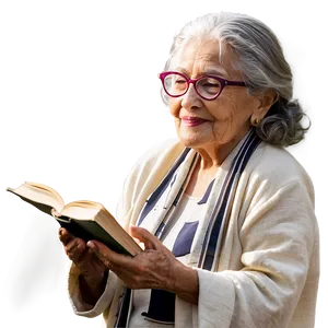 Abuela Reading A Book Png 06292024 PNG Image