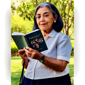 Abuela Reading A Book Png Tqq PNG Image