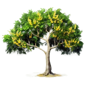 Acacia Tree Traditional Art Png Iyt PNG Image