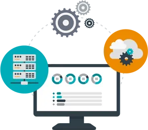 Accounting Data Processing Illustration PNG Image