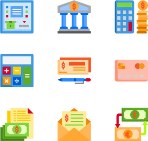 Accounting Icons Set PNG Image