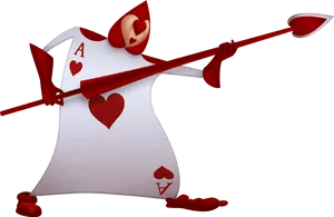 Aceof Hearts Card Guard Alicein Wonderland PNG Image