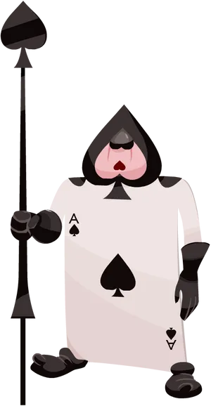 Aceof Spades Card Guard Alicein Wonderland PNG Image