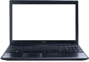 Acer Laptop Front View Black Background PNG Image