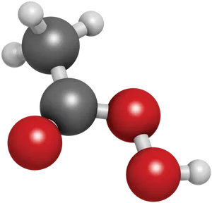 Acetic Acid Molecule3 D Model PNG Image