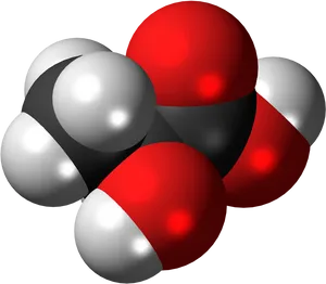 Acetic Acid Molecule3 D Model PNG