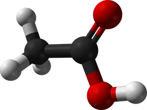 Acetic Acid Molecule3 D Model PNG Image