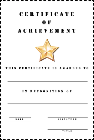 Achievement Certificate Template PNG Image