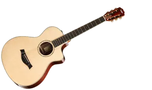 Acoustic Guitar Black Background PNG Image