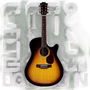 Acoustic Guitar With Sunburst Finish Png 06122024 PNG Image