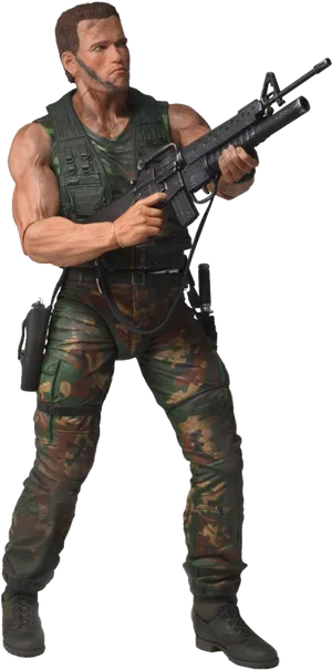 Action Figure Arnoldwith Gun PNG Image