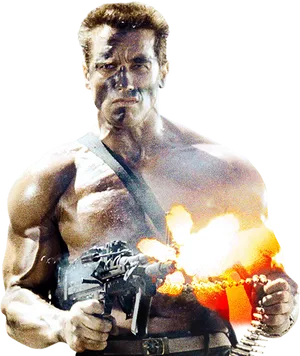 Action_ Hero_ Firing_ Minigun PNG Image