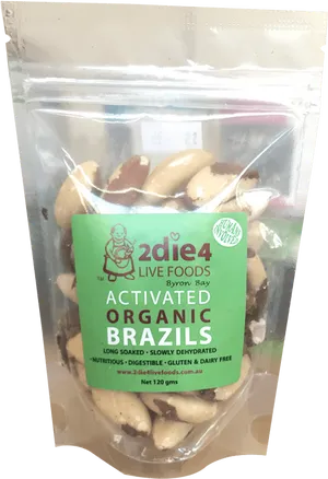 Activated Organic Brazil Nuts Packaging PNG Image