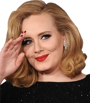 Adele Saluting Smile PNG Image