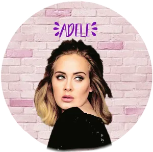 Adele Stylized Portrait PNG Image